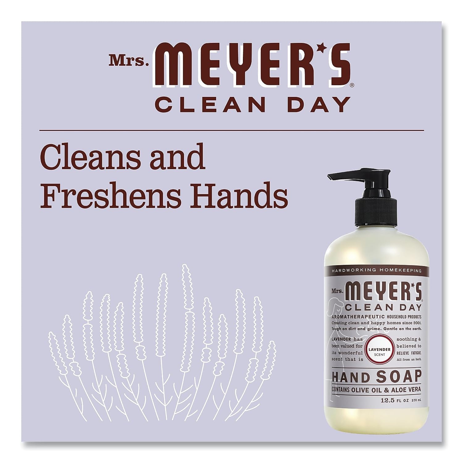 Mrs. Meyer's Clean Day Lavender hand soap in a kitchen scene suggesting fresh hands
