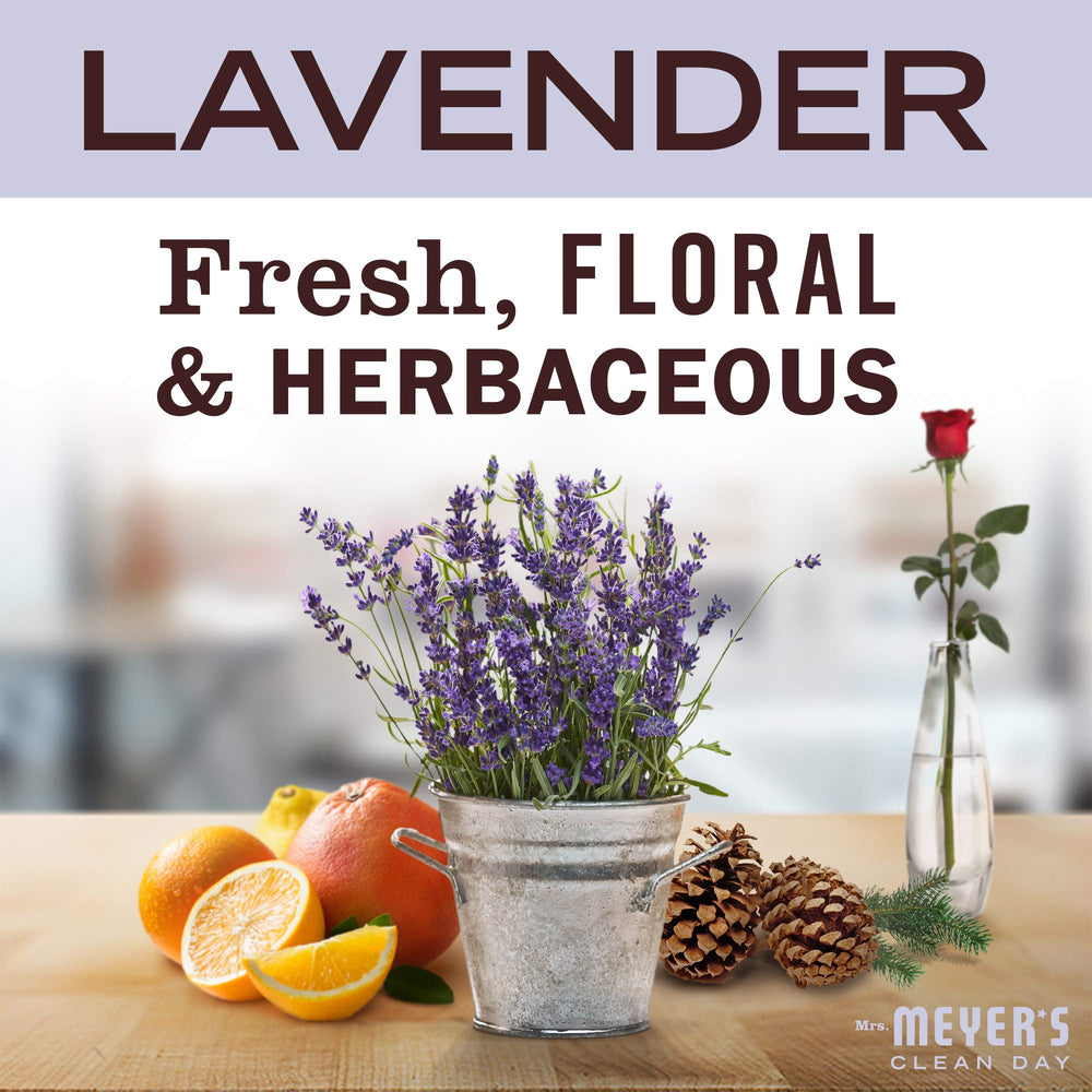 Mrs. Meyer's Clean Day lavender refill pour action for quick, efficient hand washing.