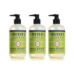 Mrs. Meyer's Clean Day Lemon Verbena bottle with bright citrus fragrance for refreshed hands.
