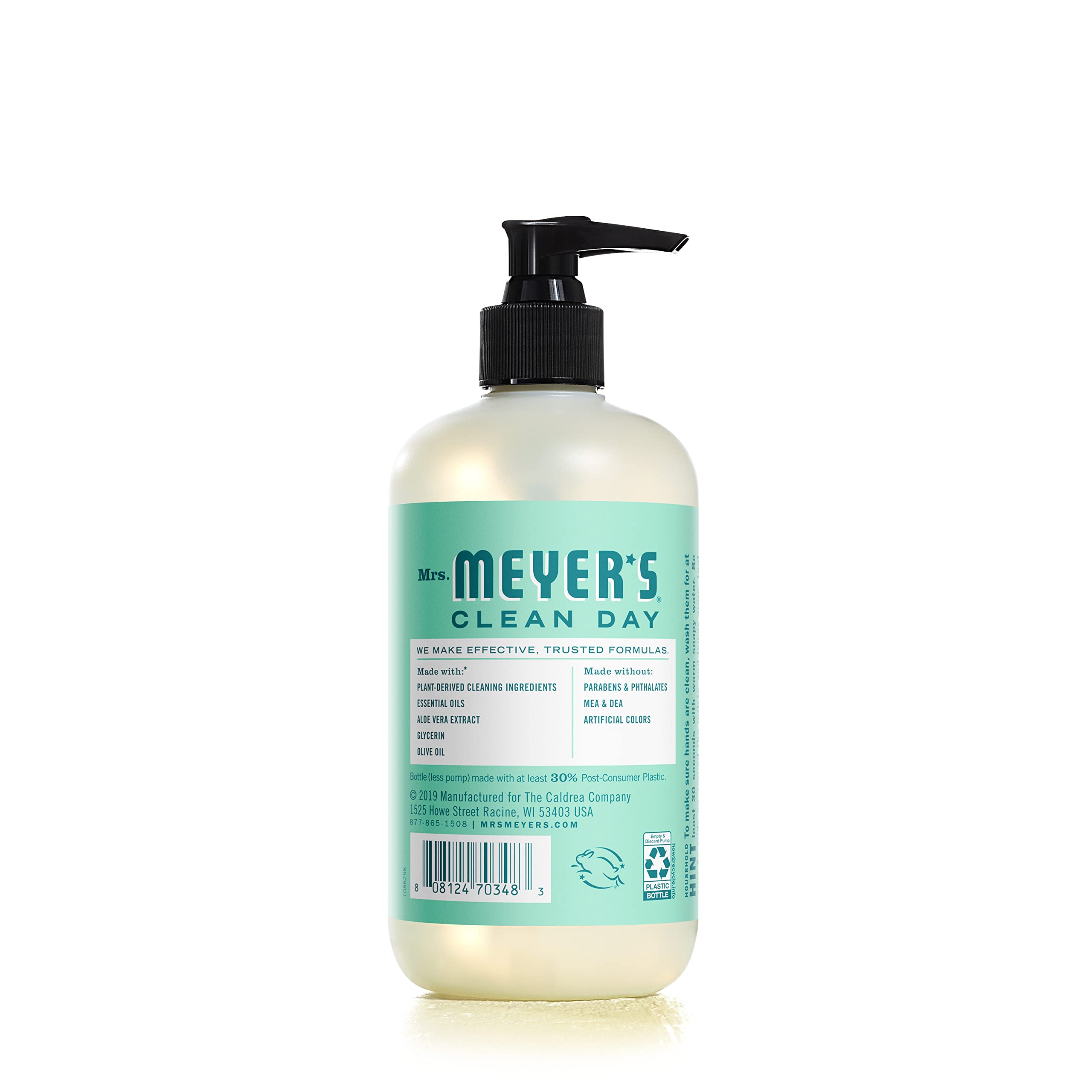 Mrs. Meyer's Mint foam texture image suggests mild lather for daily use.