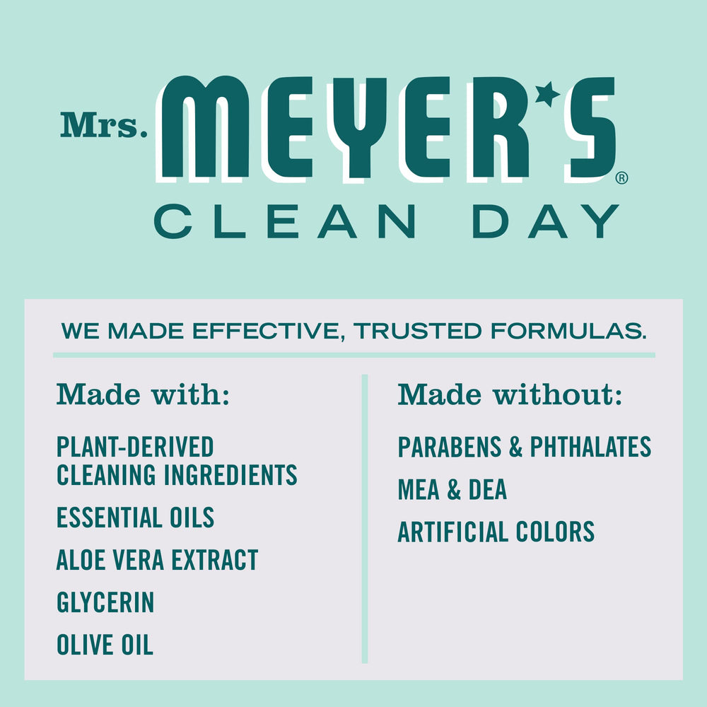 Mrs. Meyer's Mint pump-top emphasizes easy, quick hand washing.