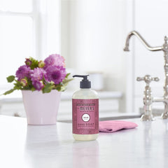 Mrs. Meyer's Clean Day bubbles image shows gentle cleansing and inviting fragrance.