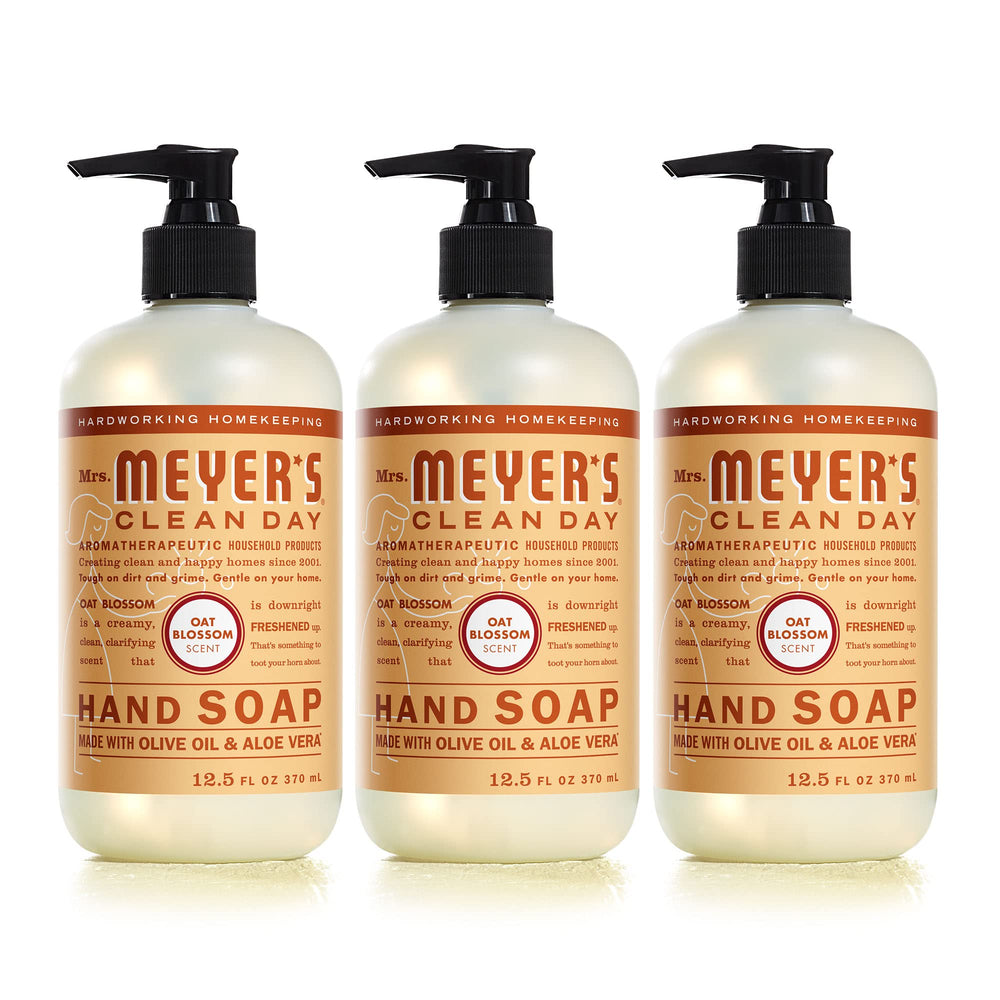 Mrs. Meyer's Clean Day Hand Soap Oat Blossom bottle front for a fresh scent
