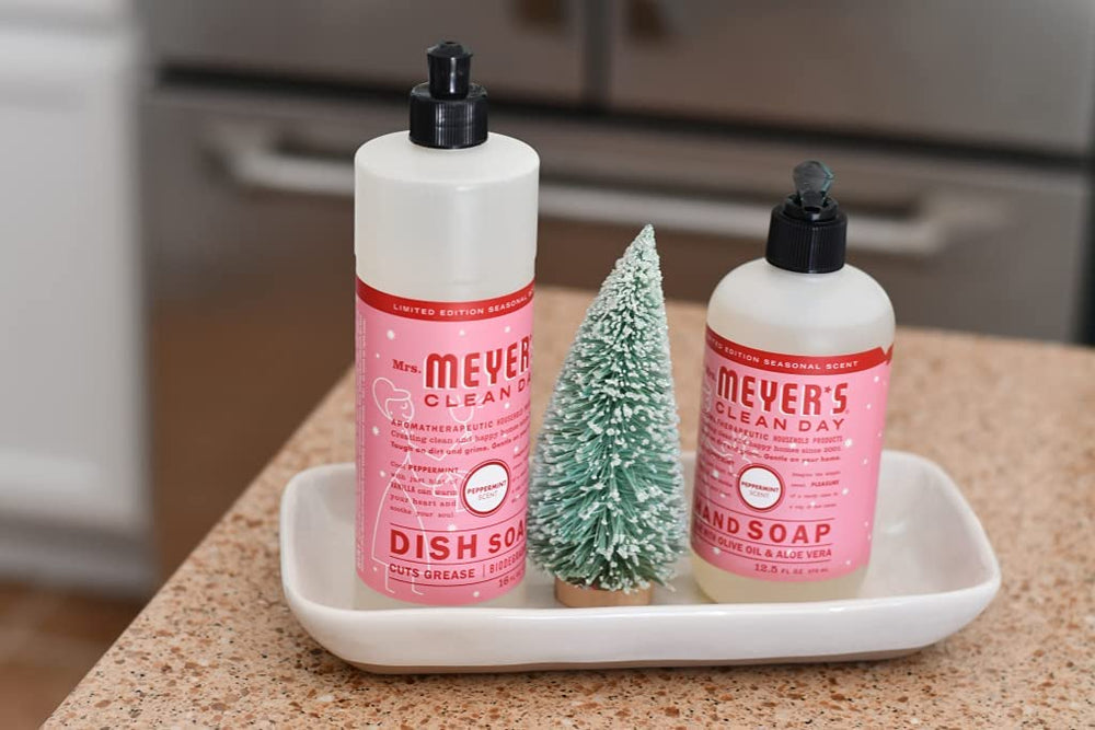 Mrs. Meyer's Clean Day peppermint pump for quick, easy hand cleansing.