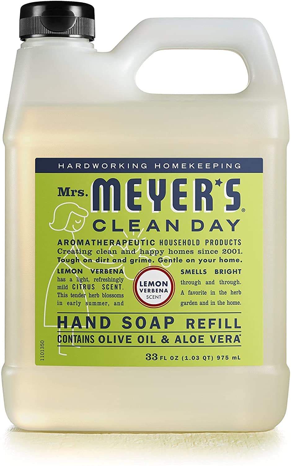 Mrs. Meyer's Clean Day Lemon Verbena refill bottle pour spout for quick scent uplift.
