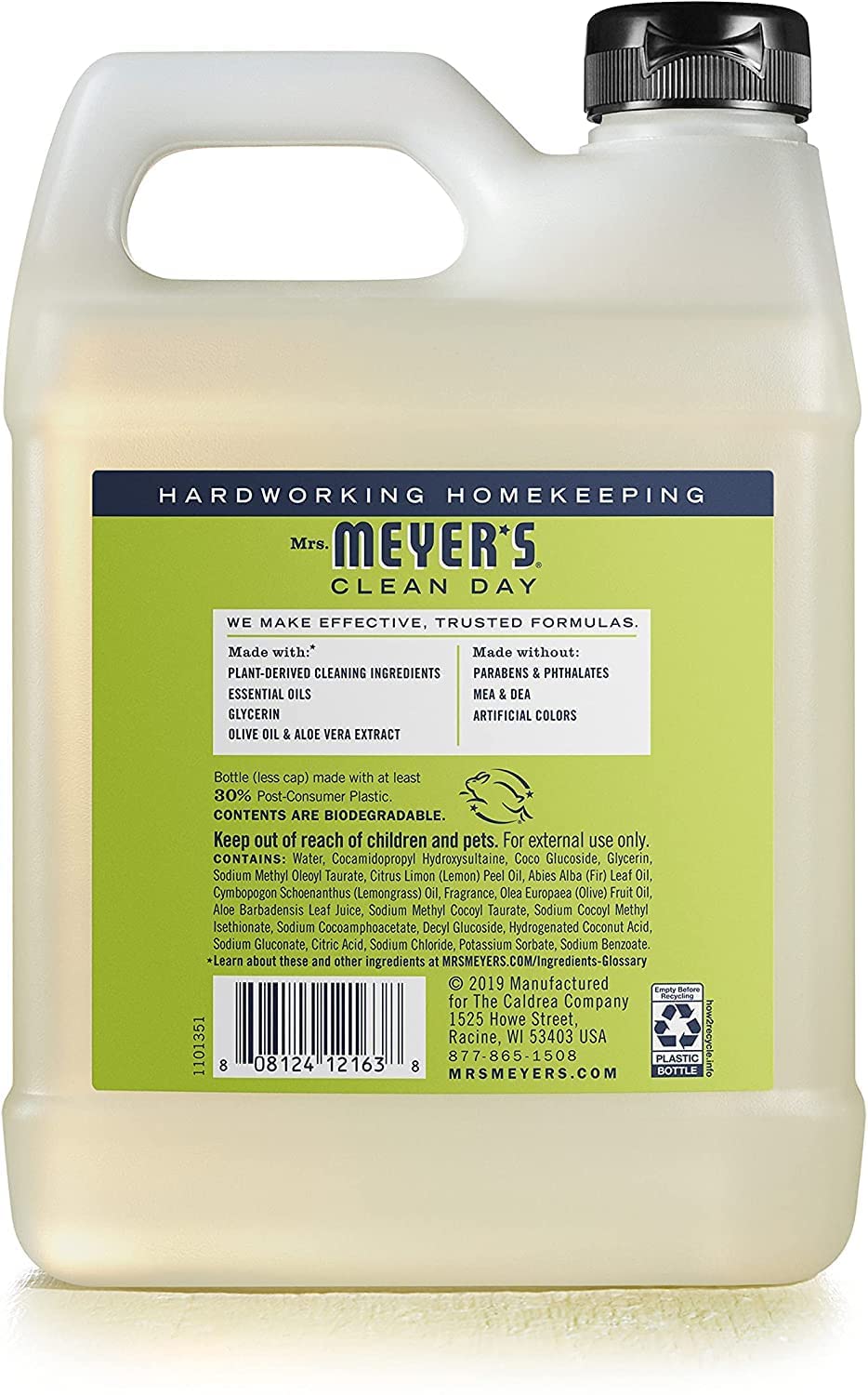 Mrs. Meyer's Clean Day refill pack packaging close-up for eco-friendly home care.