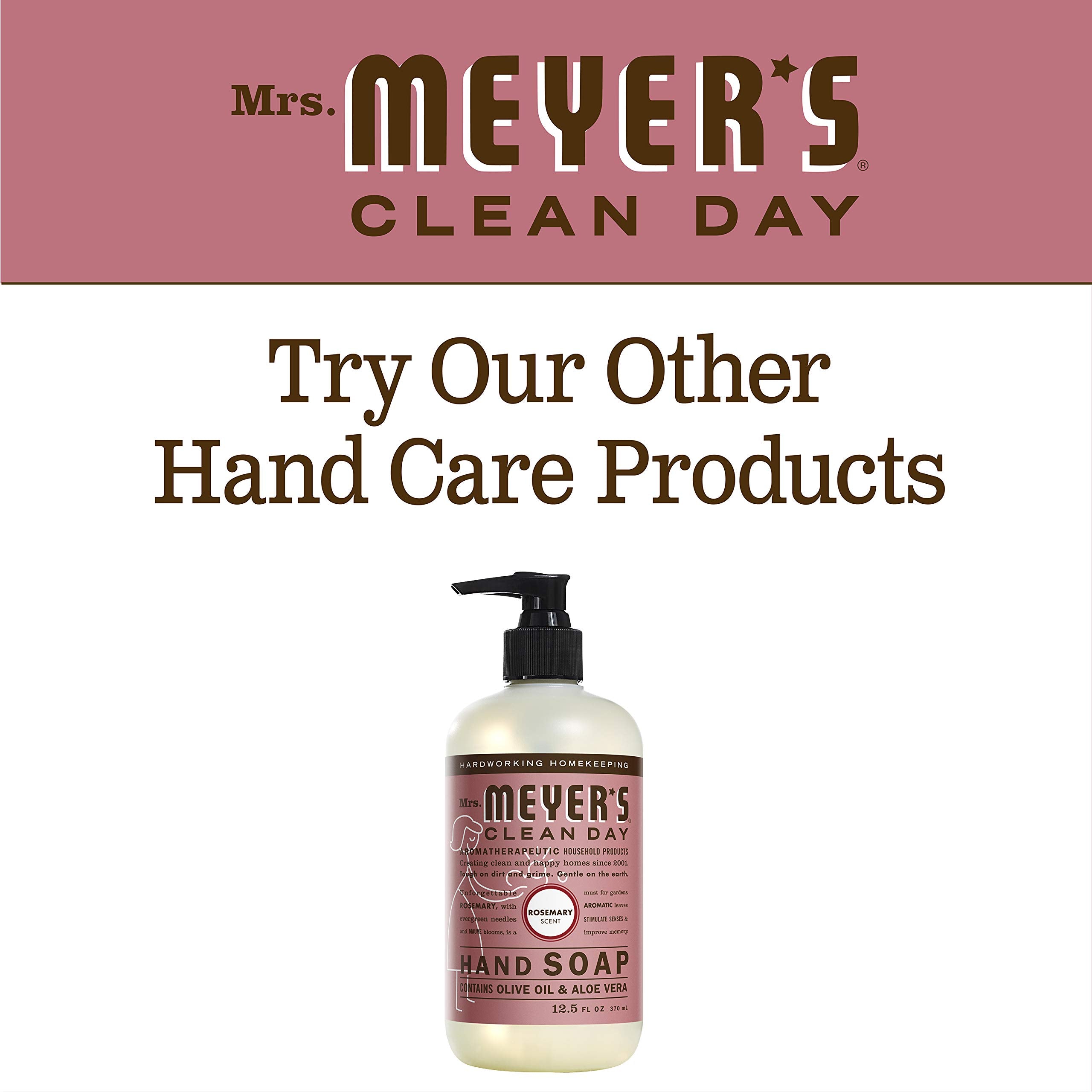 Mrs. Meyer's Aloe in Rosemary hand soap supports skin softness during washing
