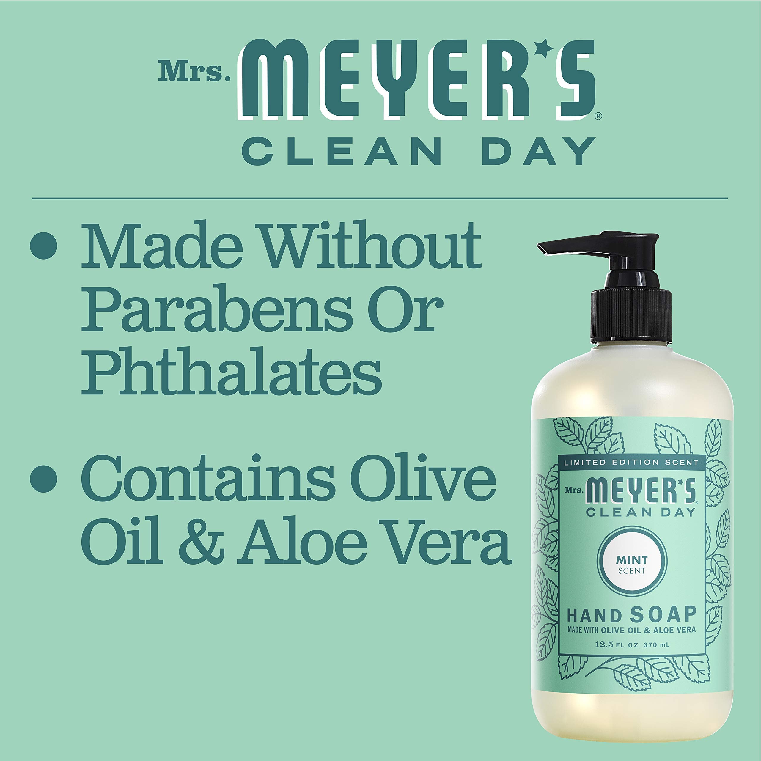 Mrs. Meyer's Clean Day Mint at a sink scene for kitchen or bathroom refreshing routine.