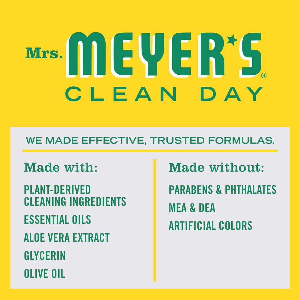 Mrs. Meyer's Clean Day Honeysuckle bubbles show biodegradable formula in action.