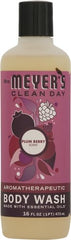 Mrs Meyers Clean Day Plumberry label closeup showing fragrance notes for mood lift.