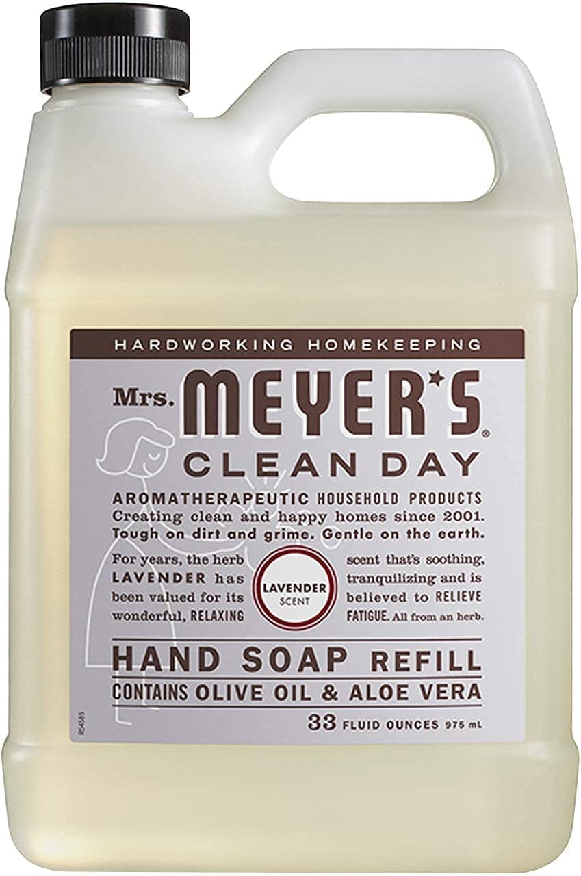 Mrs. Meyer's Clean Day Refill Pack Variety close-up, showing three scents for versatile handwashing