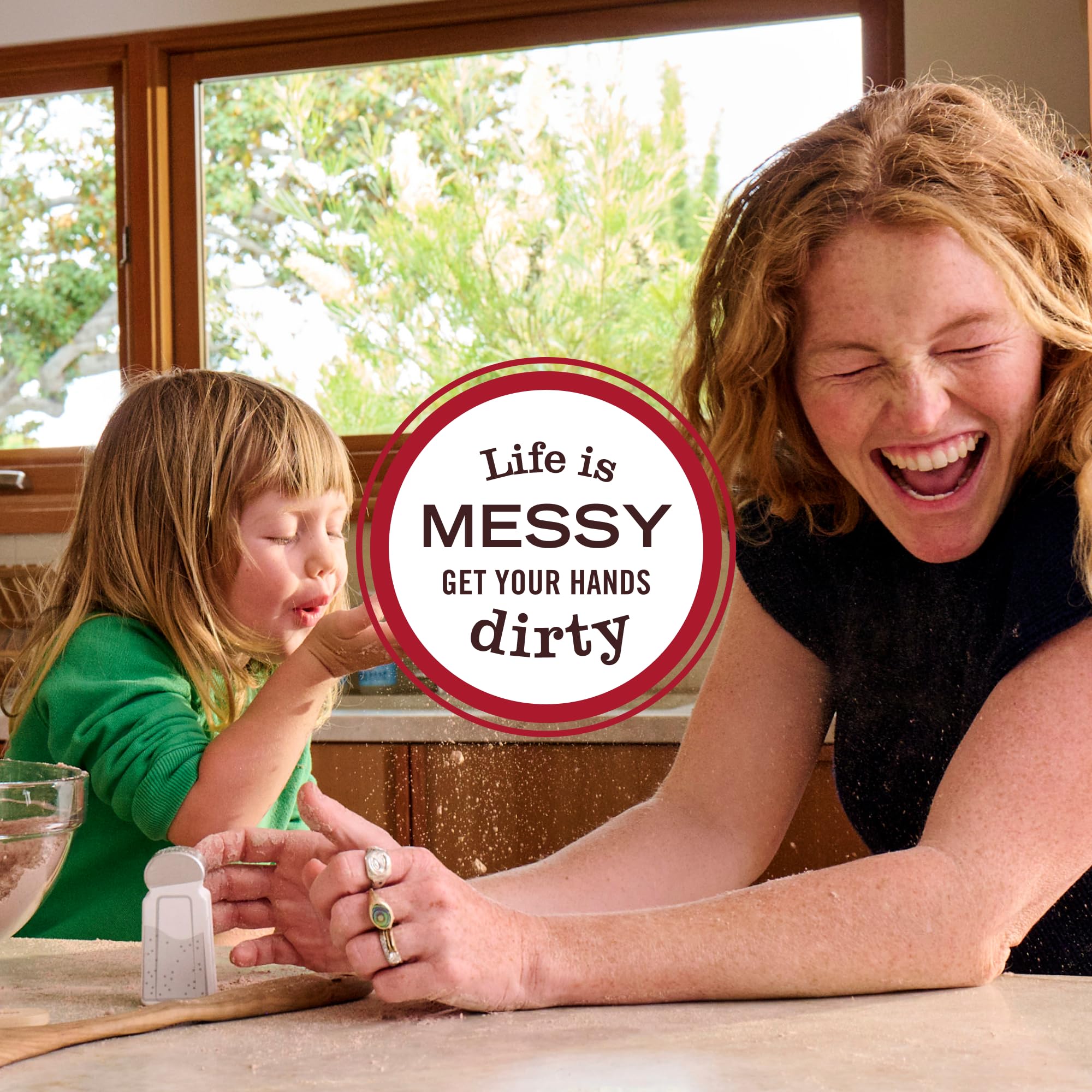 Mrs. MEYER'S clear droplet of soap texture showcasing smooth, moisturizing formula