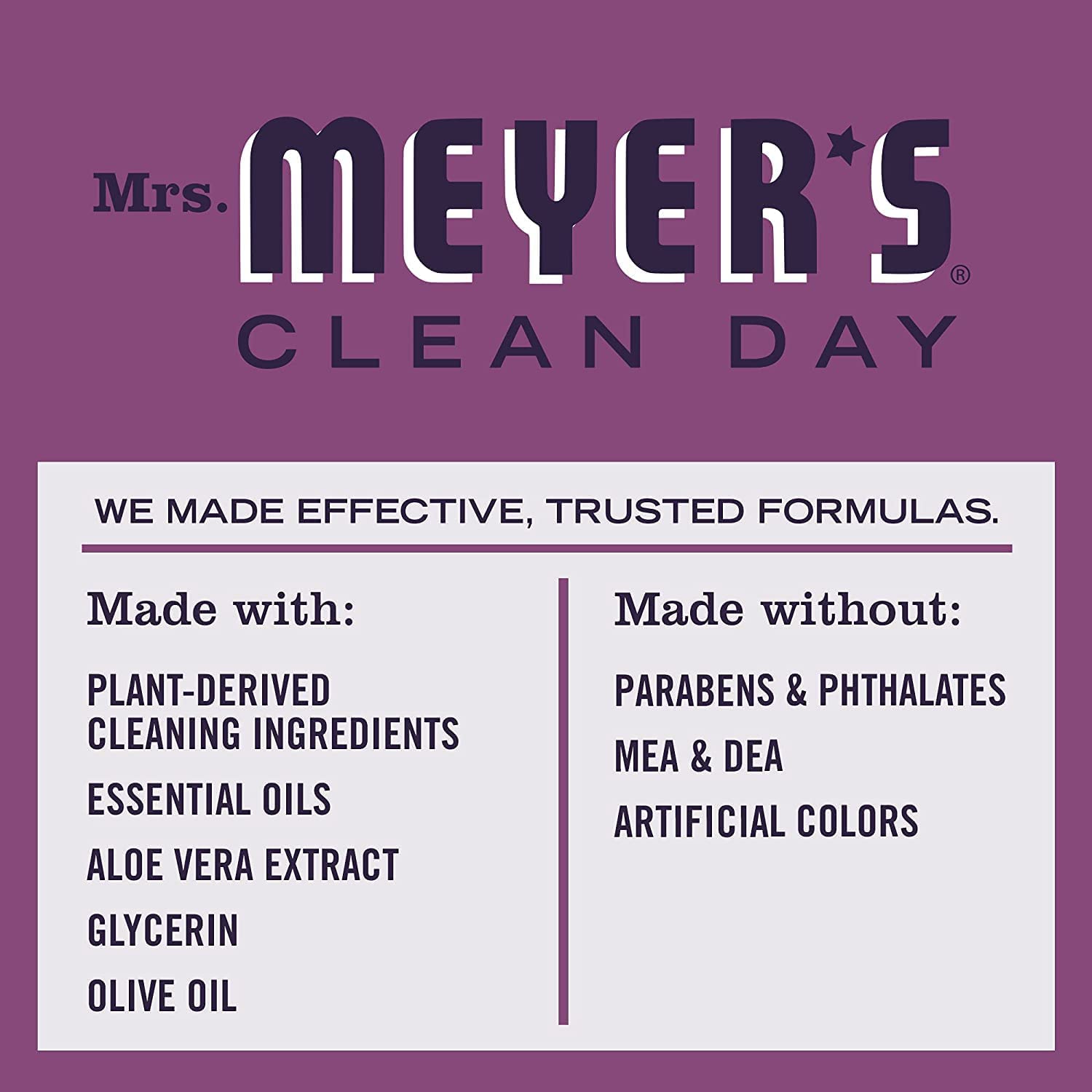 Mrs. Meyer's hand soap dispense pump hints at smooth lather and moisture
