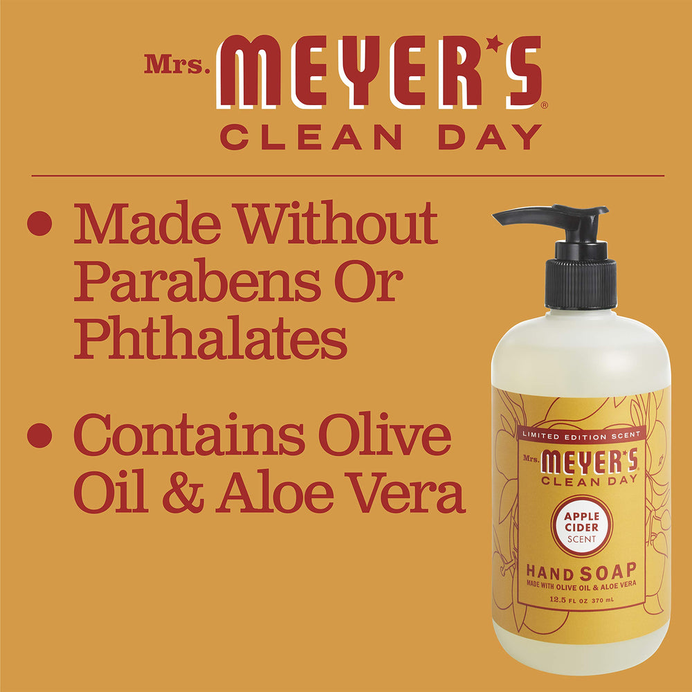Mrs. Meyer's hand soap on kitchen counter ready for quick handwashing after cooking.