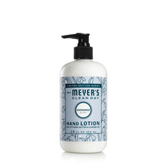 Mrs. Meyer's Snowdrop hand lotion bottle showing non-greasy hydration for dry hands