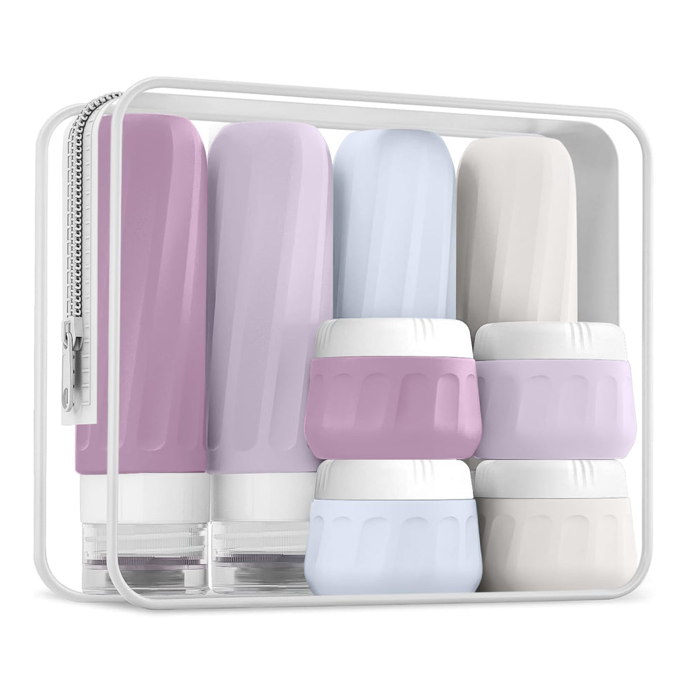 Mrsdry travel-size 3oz bottles for spill-free storage on trips.
