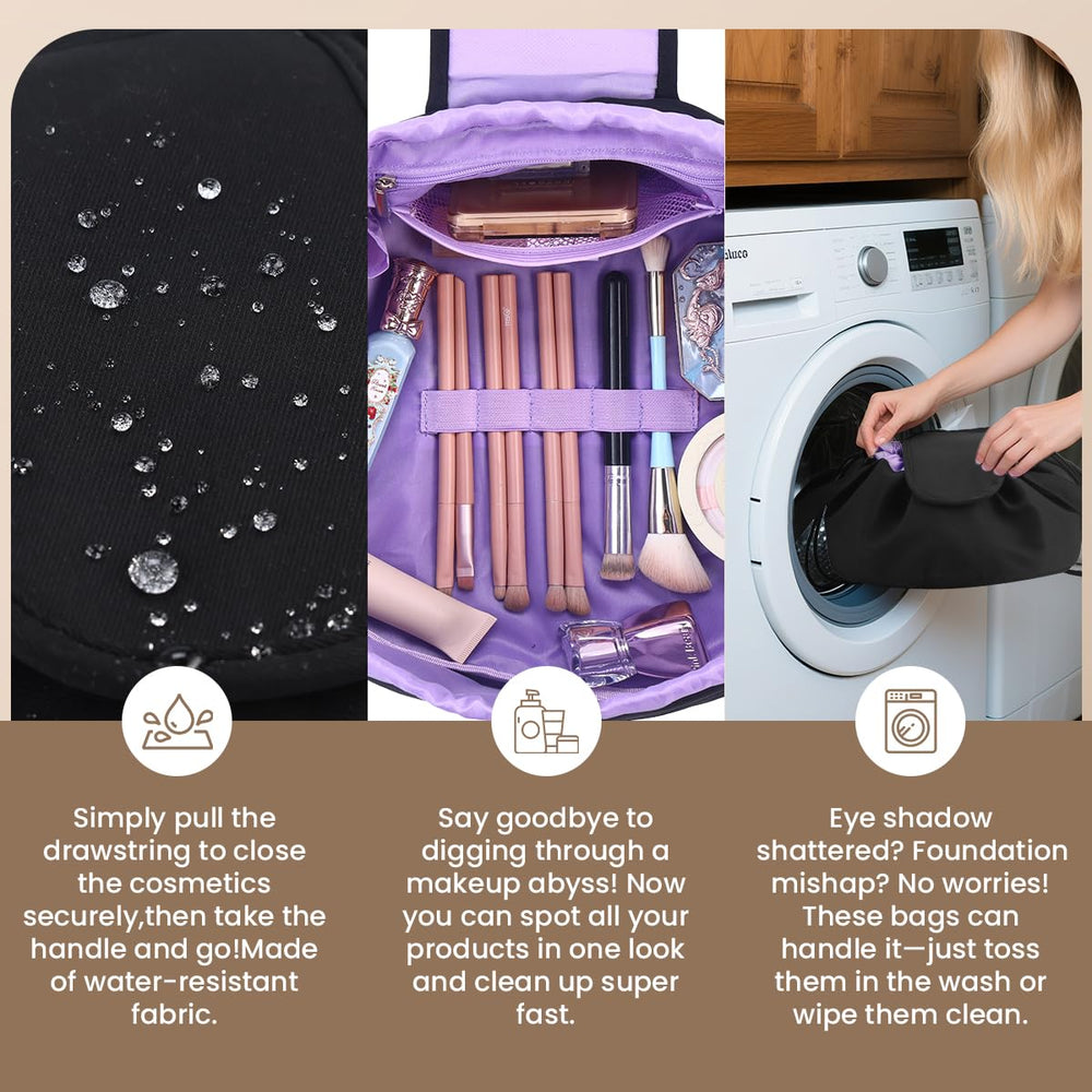 Mrsfox inner mesh pockets sort makeup brushes and tools.