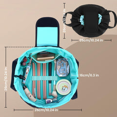 Mrsfox travel cosmetic organizer in green with zip pockets for compact storage.