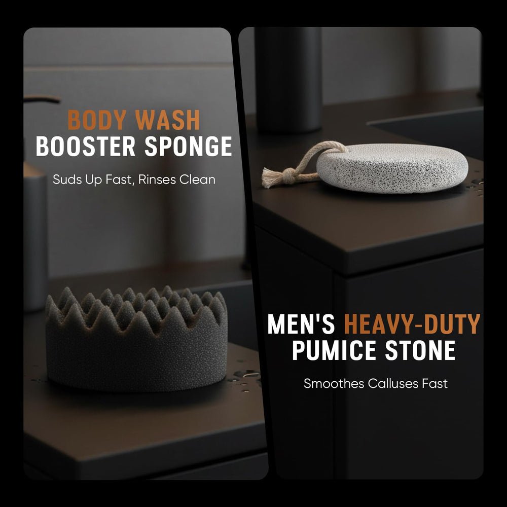 MS.DORYA exfoliating sponge for a spa-like buff.