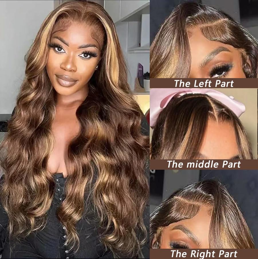 MSCLARA honey blonde ombre hd lace-front wig delivers vibrant color and smooth parting