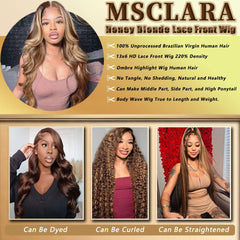 MSCLARA pre-plucked lace-front wig offers realistic hairline for easy styling