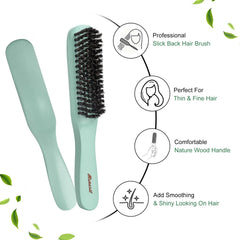 Msnasit boar bristle hairbrush distributes oils for high-gloss shine in thin hair