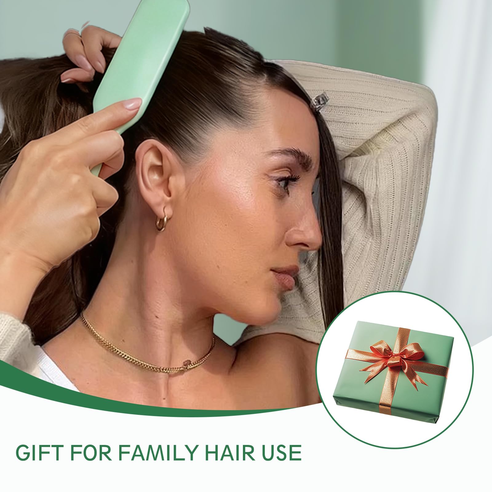 Msnasit brush glides through tangles with gentle bristle tips for scalp care
