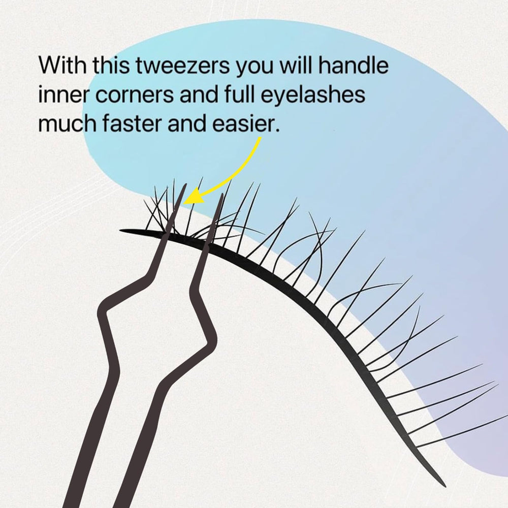 Ms.Queen isolation tweezers small lashes view for better visibility and precision.