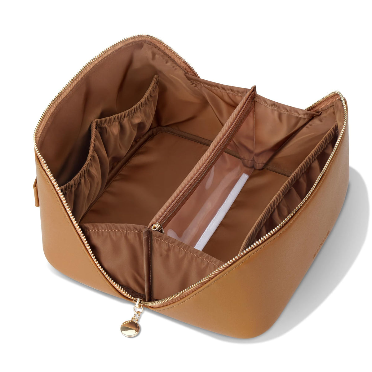 MSTONAL travel makeup bag shows large capacity for cosmetics and skincare on the go.