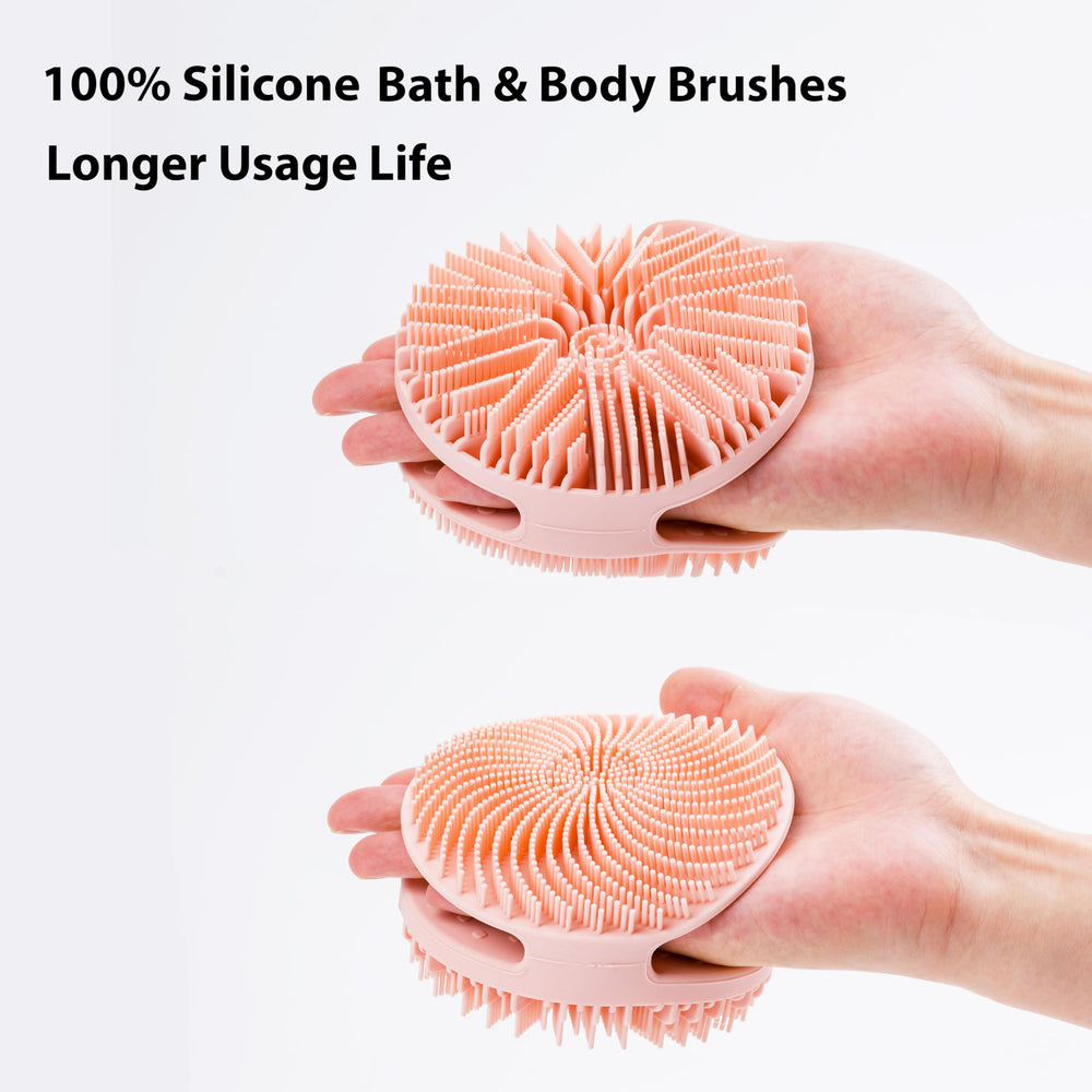 MtBoi silicone body shampoo brush with soft bristles for smooth skin.