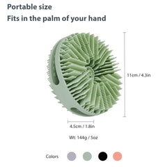 MtBoi silicone loofah with short bristles for thorough scalp massage.