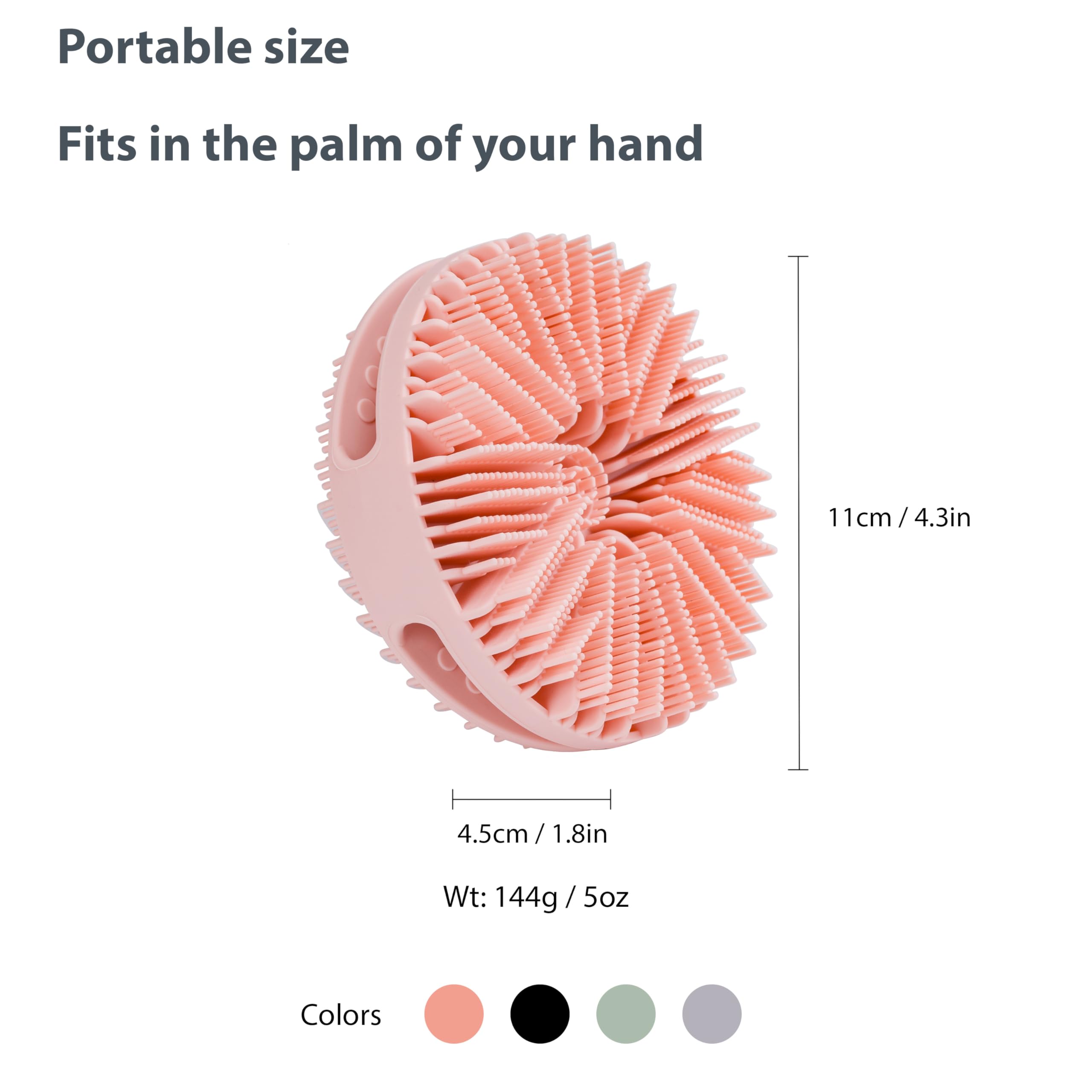 MtBoi silicone scrubber with massage bristles for scalp cleansing.