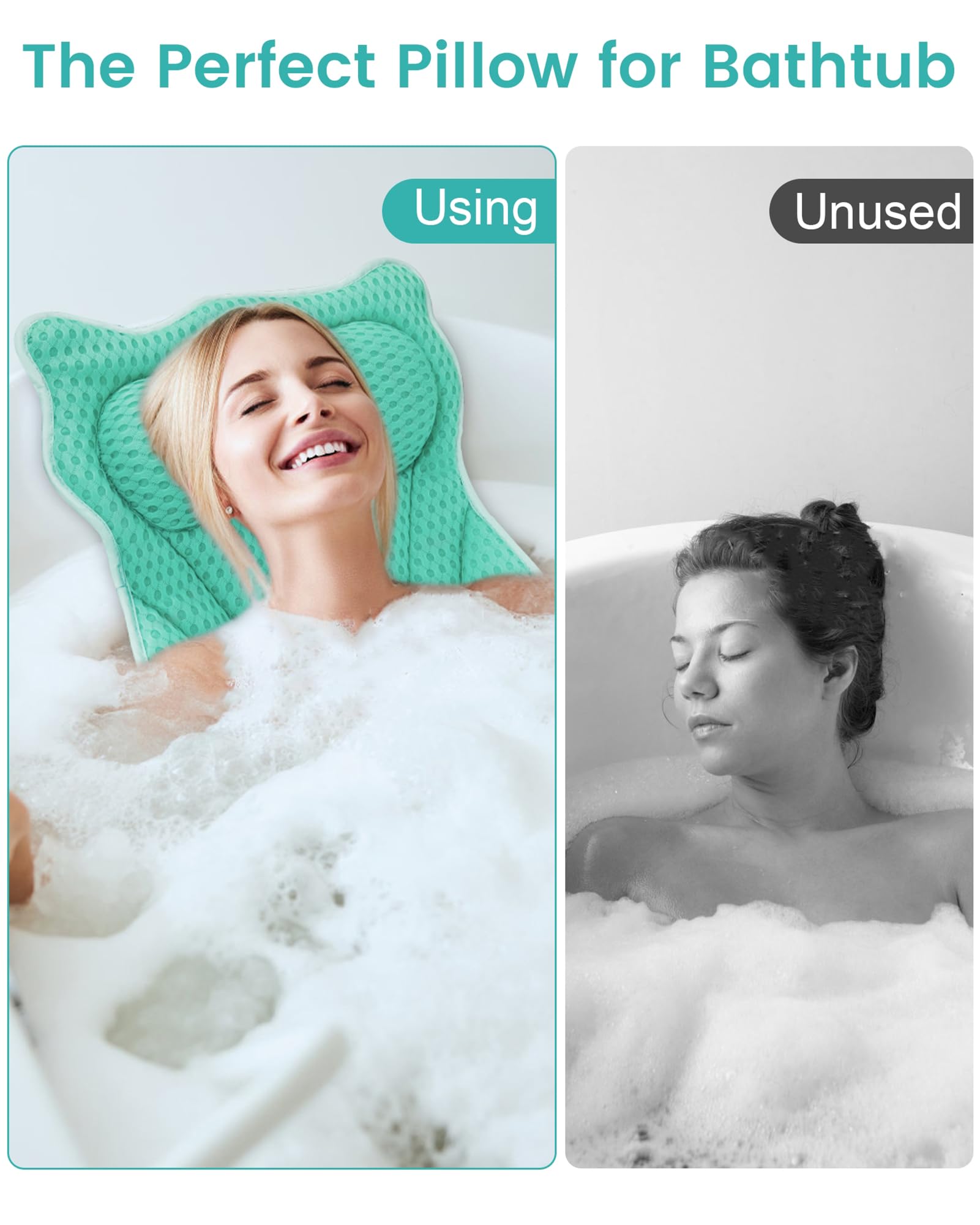 MTDLYICE bath pillow machine washable with included laundry bag for easy care