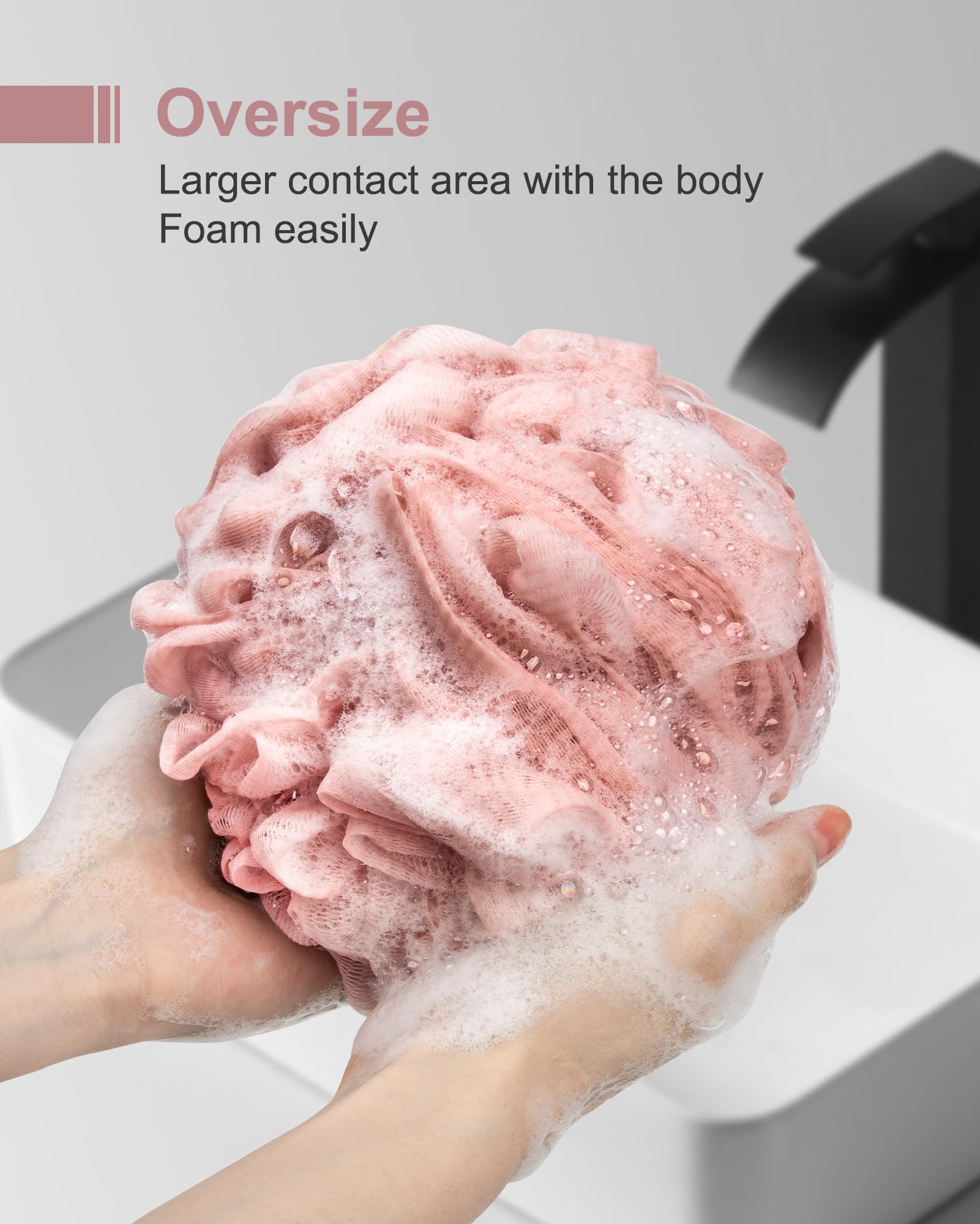 MTDLYICE loofah XXL pack shot highlights 4-pack convenience for shared showers.