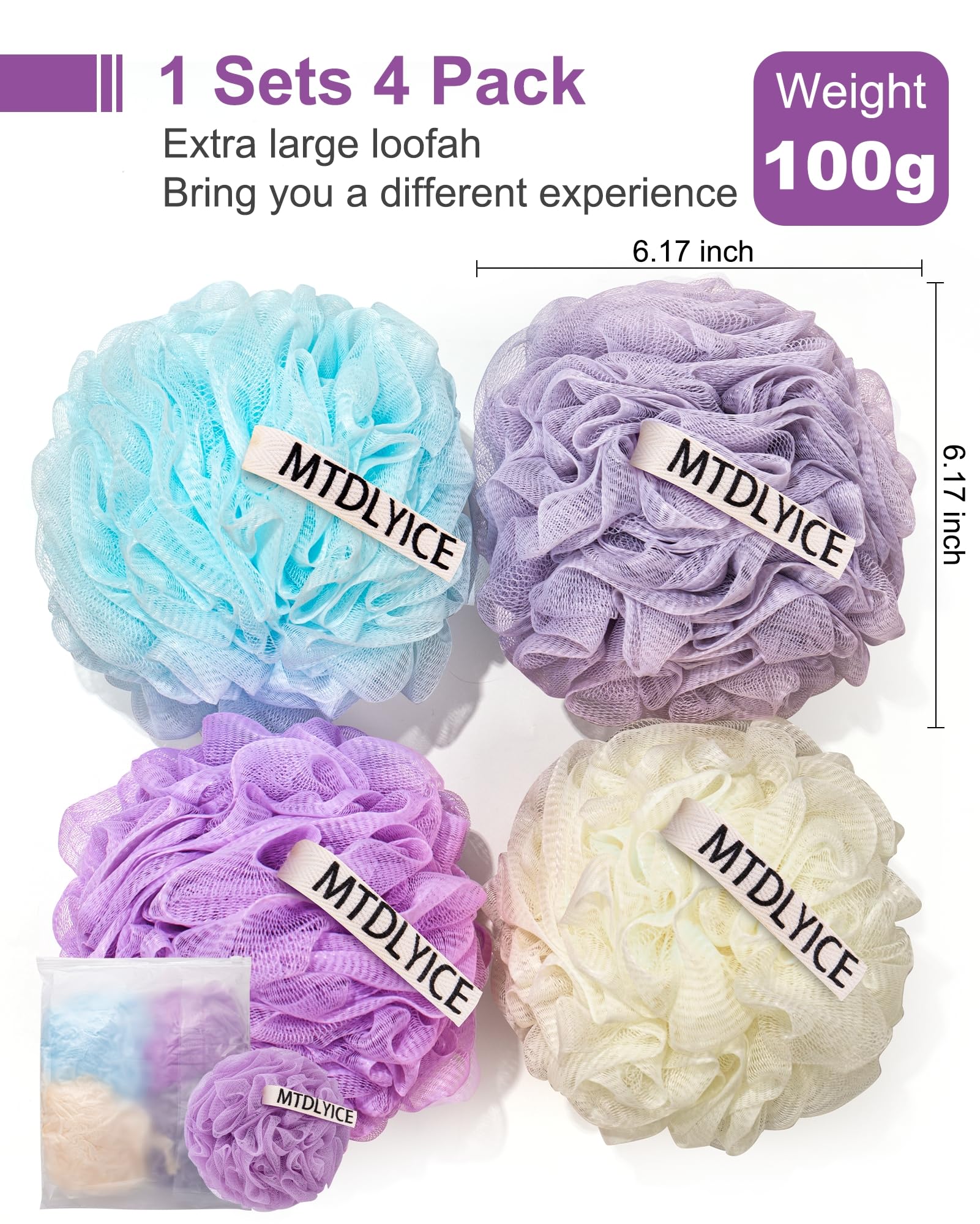 MTDLYICE lufa malla suave exfoliante para uso diario sin irritación