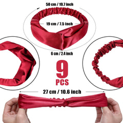 MTLEE adjustable satin headbands twisted-turban design for secure wear.