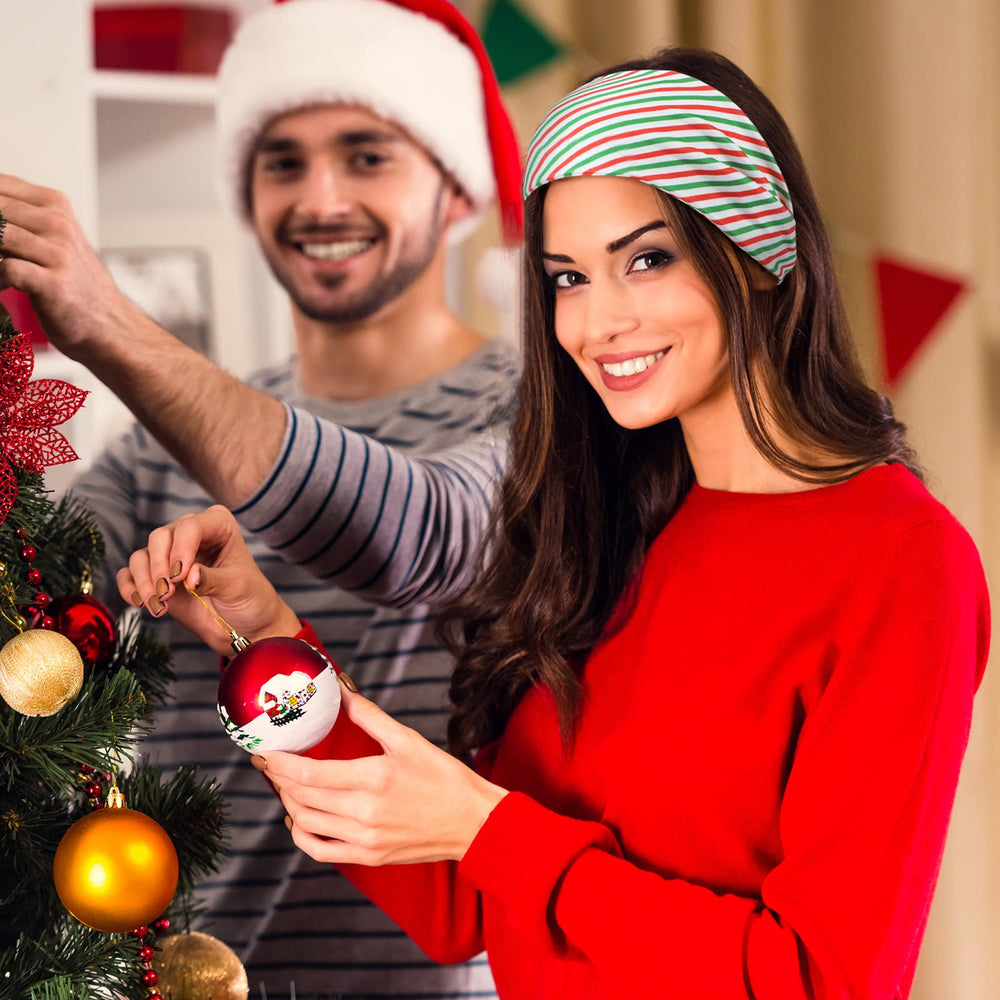 MTLEE Christmas stretchy headbands measure about 9x4 inches for flexible fit.