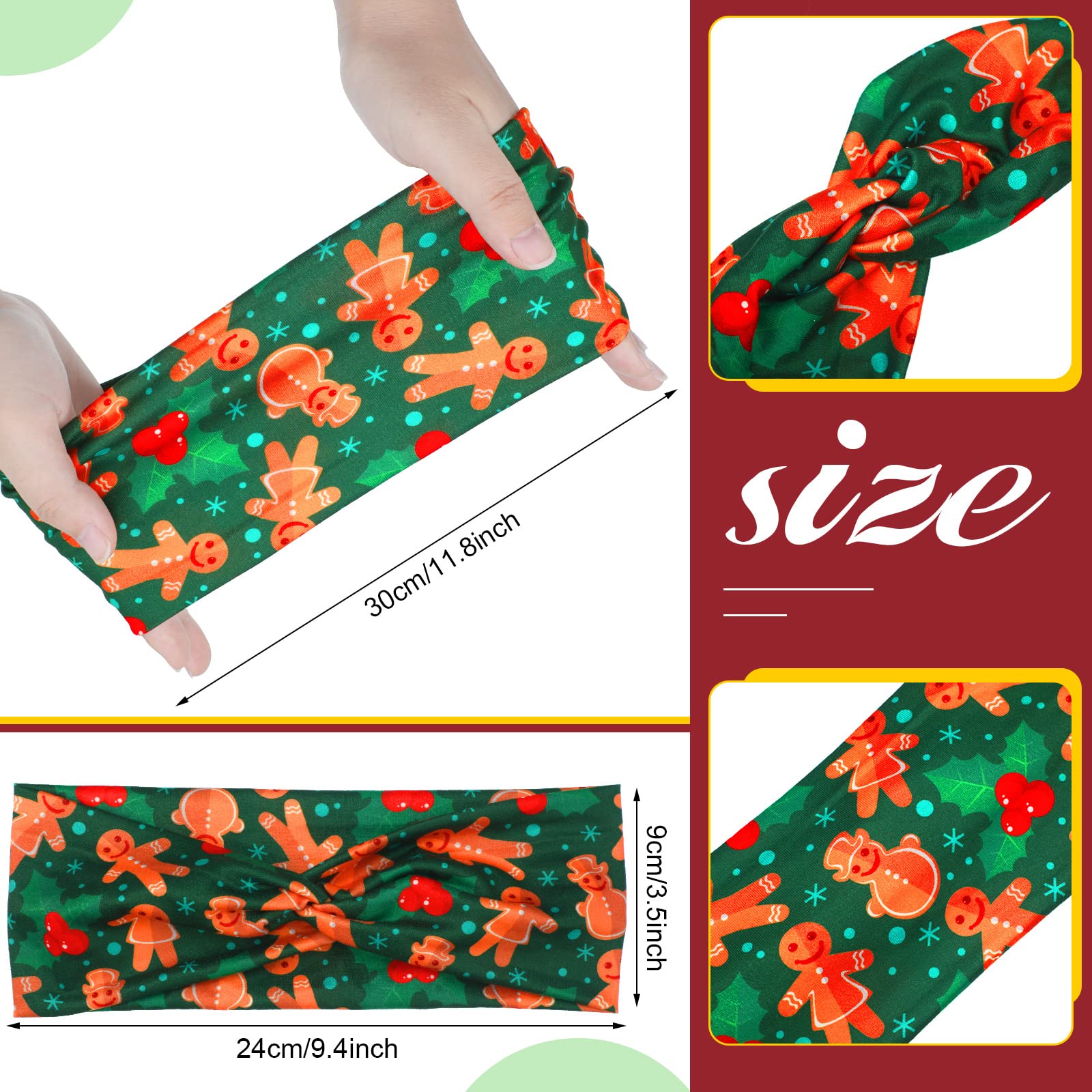 MTLEE Christmas tree snowflake pattern headband enhances seasonal outfits.
