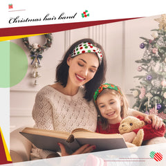 MTLEE plaid candy pattern headband adds cheerful holiday flair to daily looks.