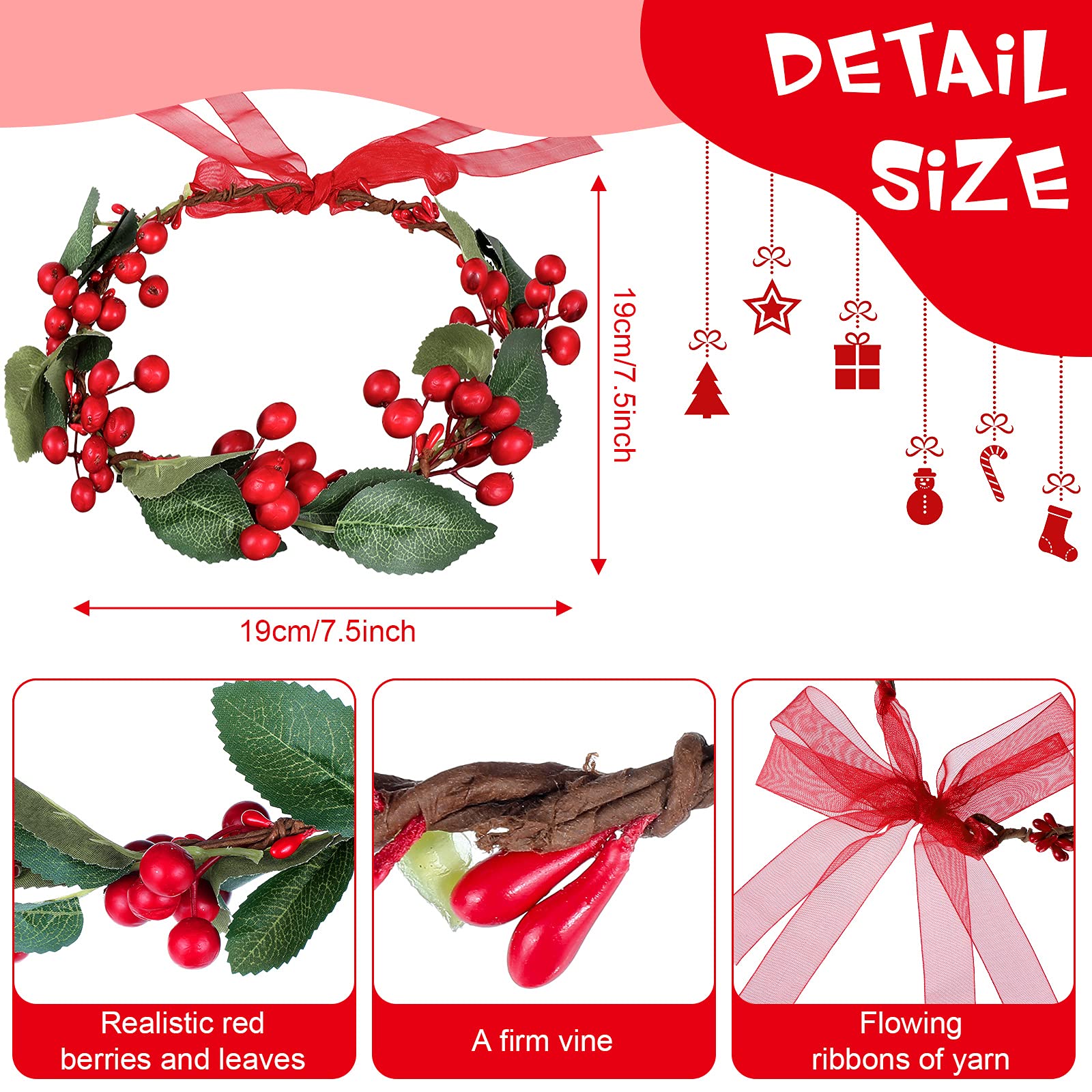 MTLEE woodland wedding wreath adjustable for comfortable all-day wear
