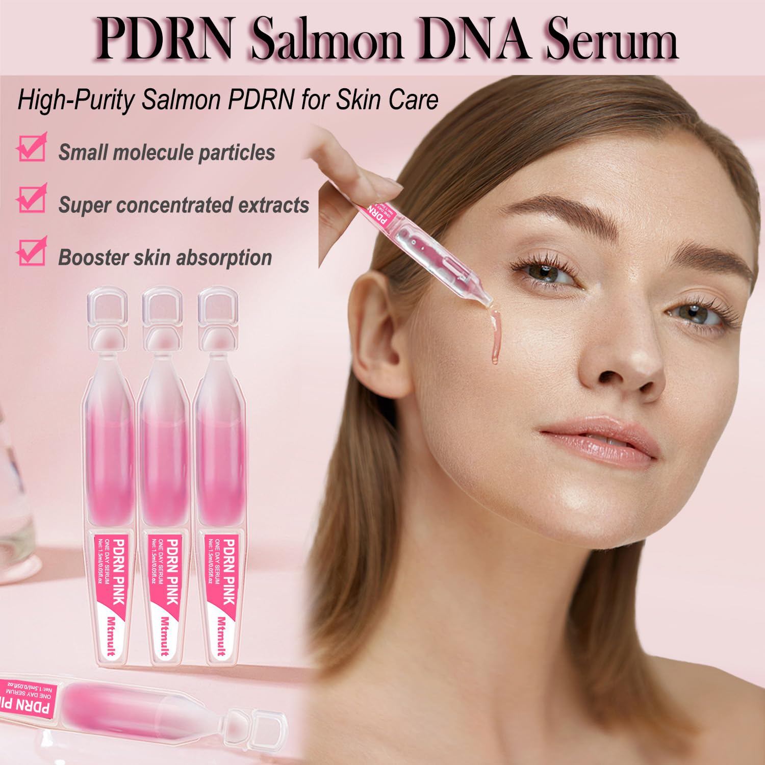 MTMULT Salmon PDRN Serum featherlight texture promotes fast absorption without heaviness