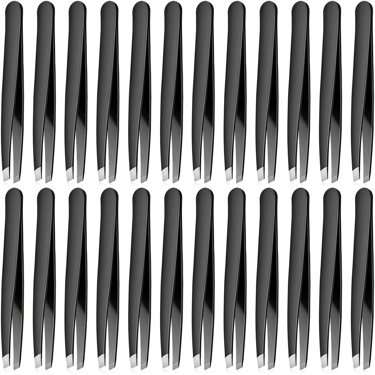 Mudder 24-piece eyebrow tweezers set in case for easy travel grooming