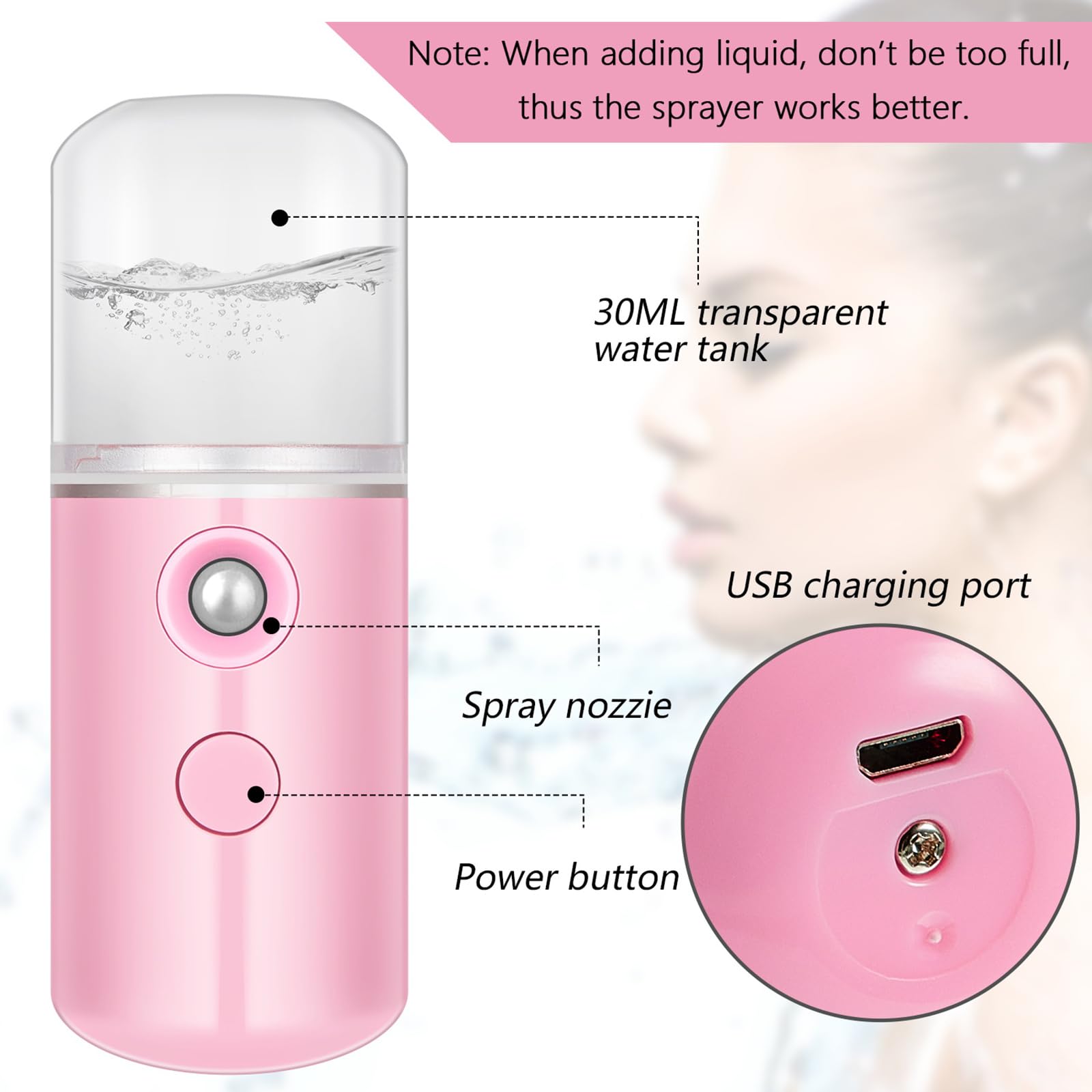 Mudder nano facial mister blue front shows colorful device ideal for quick skin hydration