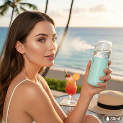 Mudder nano facial mister white front demonstrates compact skincare tool for refreshing sessions