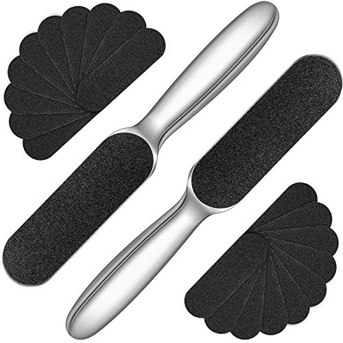 Mudder pedicure foot file double sided silver handle for exfoliating rough skin