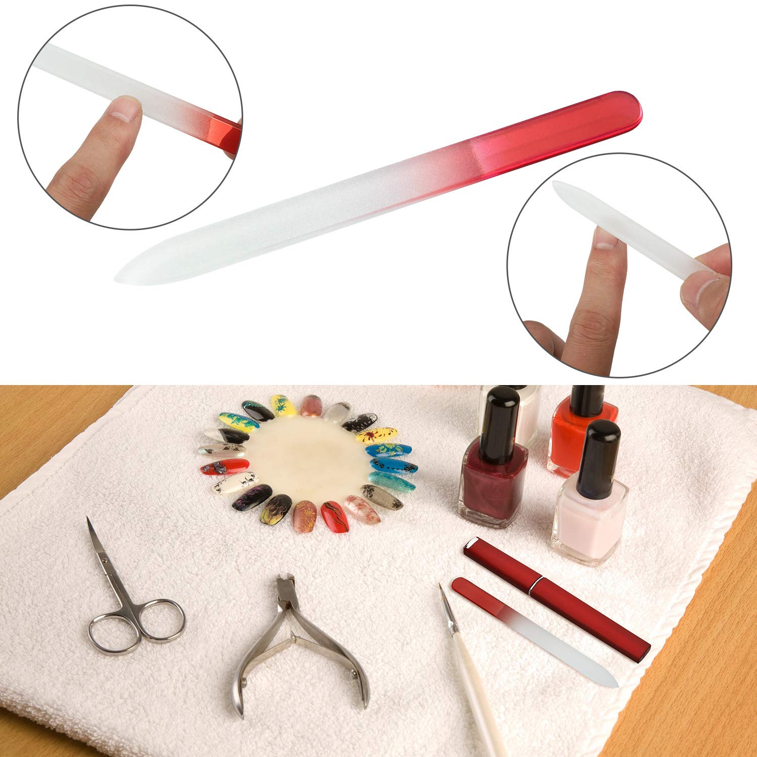 Mudder six-color nail files pack highlights vibrant colors for easy distinction.