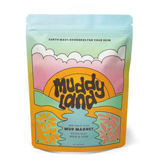 muddyland bentonite clay detox bath close-up shows mineral-rich mud for pore cleansing.