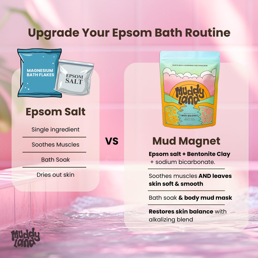 muddyland bubbling-detox bath ready to soak in mineral-rich water.
