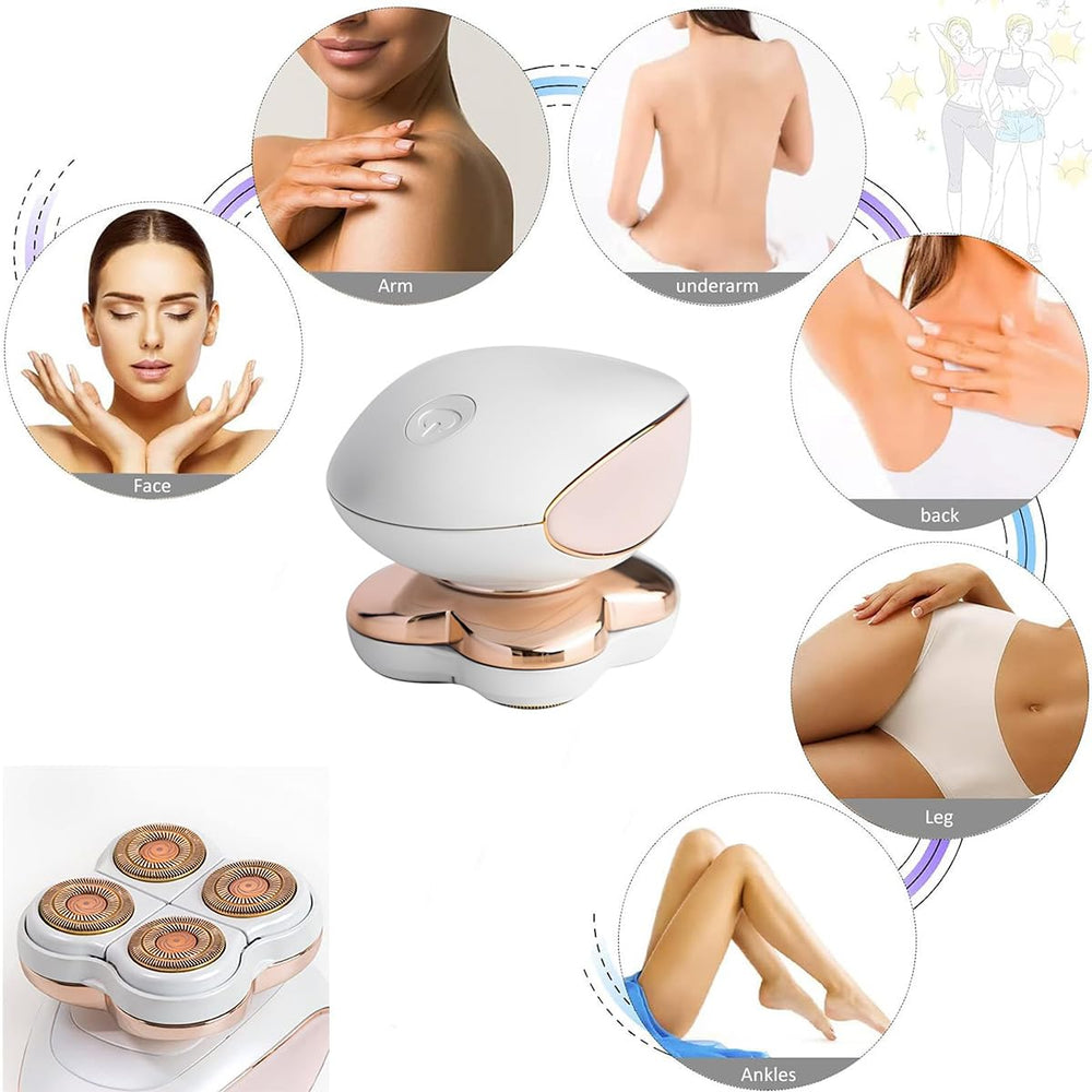 Foldable travel-friendly design of the Muflylee lady shaver.