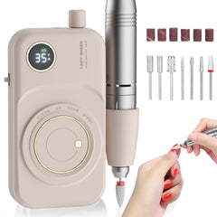 Mugle portable nail drill with 35000 RPM motor for fast acrylic removal